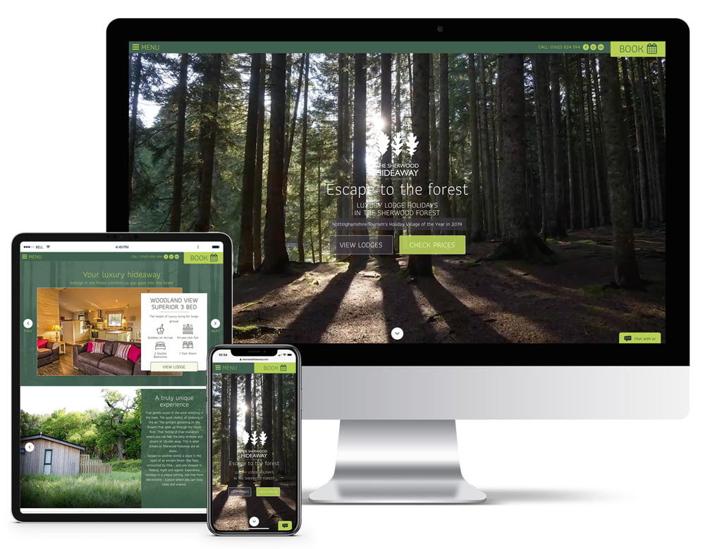 Sherwood Hideaway Website design for holiday parks Portfolio